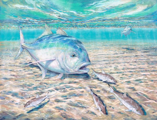 Giant Trevally chasing Bonefish